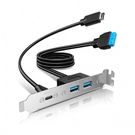 "GRAUGEAR Multi PCI Blende 1x USB-C. 2x USB-A"