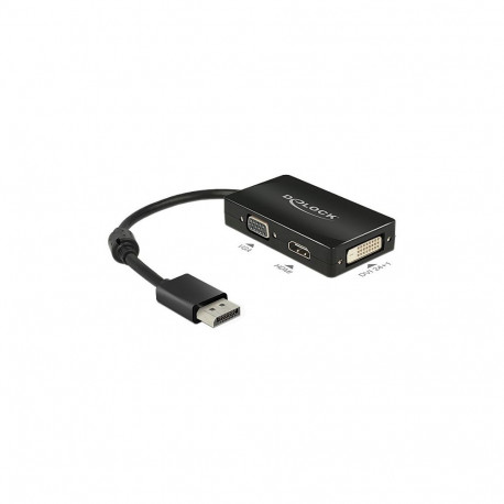 "DELOCK Adapterkabel DisplayPort Stecker > 1 x VGA + 1 x HDMI + 1 x DVI 24+1 schwarz"