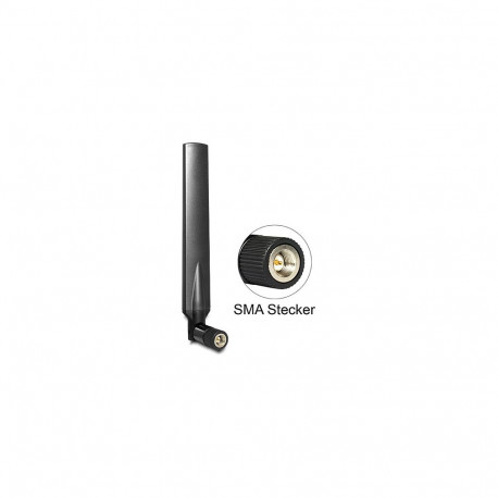 LTE-antenn SMA-pistikuga 1–4 dBi ringsuunaline, kallutusliigendiga, must