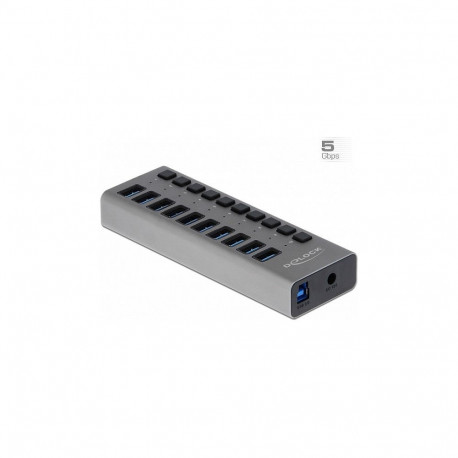 "DELOCK Externer SuperSpeed USB Hub mit 10 Ports + Schalter"