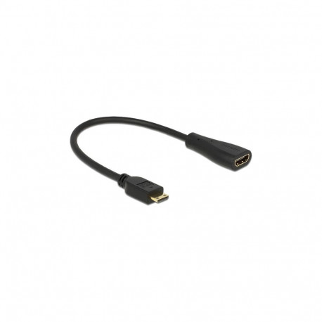 "DELOCK Adapterkabel mini HDMI-C Stecker > HDMI-A Buchse High Speed with Ethernet 23cm"