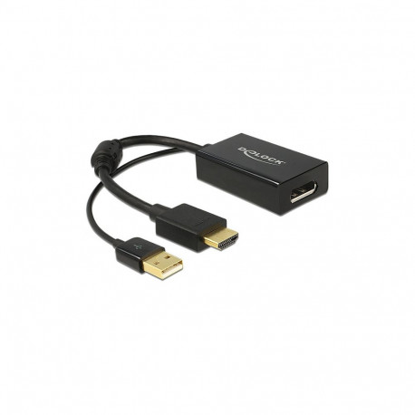 "DELOCK Adapterkabel HDMI-A Stecker > Displayport 1.2 Buchse schwarz"