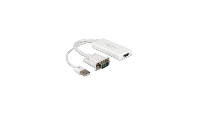 Delock VGA + Audio HDMI adapter kaabliga