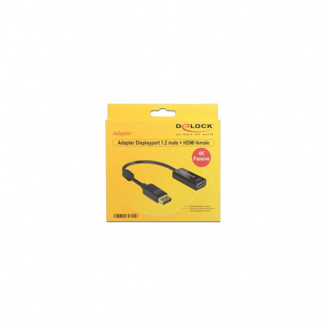 Adapter DisplayPort 1.2 pistik > HDMI pesa 4K passiivne, must