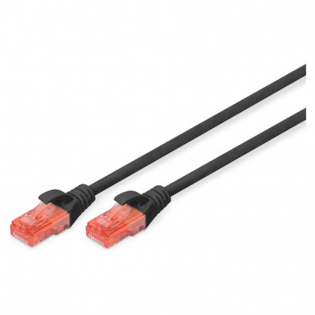 "DIGITUS Patchkabel Cat6 U/UTP 2xRJ45 0.5m schw Hebelschutz Polybeutel"
