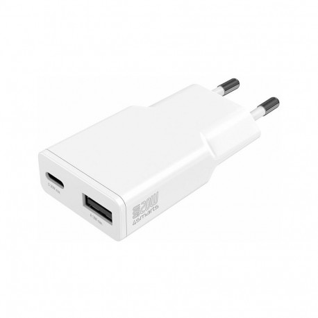 4smarts PDPlug Duos Slim 20W GaN USB-C/A valge võrgulaadija