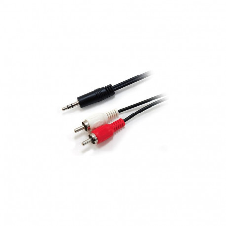 Equip audiokaabel 3.5mm/2x RCA St/St 2.50m kilekott