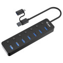 "Equip USB-Hub 7-Port 3.2 ->7x3.2 5Gbps m.Netzteil sw"