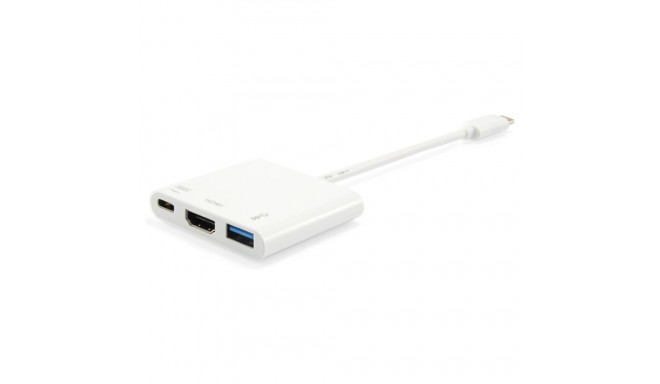 Equip dokk USB-C->HDMI.USB3.0.60WPD 15cm hõbedane