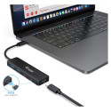 Equip 4-pordiline USB-jaotur 3.2/C->2xUSB-C 2xUSB-A 5Gbps ilma toiteplokita must