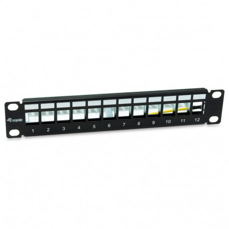 "Equip Patchpanel 12x Cat6A 10"" FTP 1HE Keystone Montage sw"