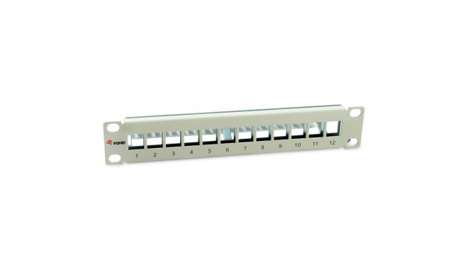 Equip jaotuspaneel 12x Cat6A 10" FTP 1HE Keystone-kinnitus, valge