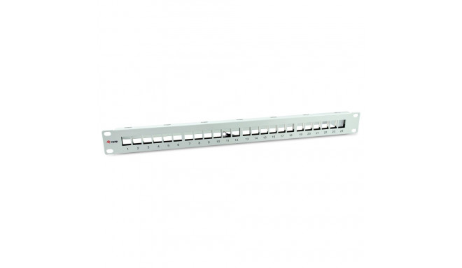 Equip 24x Cat6A 19" FTP 1HE Keystone patšpaneel, valge