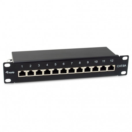 Equip patch-paneel 12x RJ45 Cat6A 10" FTP 1HE premium must