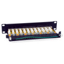 "Equip Patchpanel 12x RJ45 Cat6A 10"" FTP 1HE Premium schwarz"