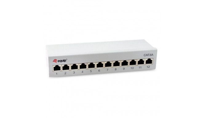 "Equip Patchpanel 12x RJ45 Cat6A FTP 1HE Premium hellgrau"