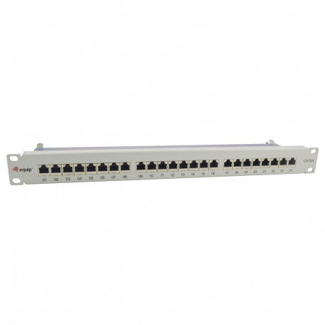 "Equip Patchpanel 24x RJ45 Cat6A 19"" FTP 1HE ISO/IEC hellgrau"