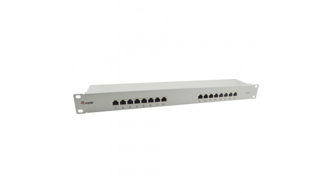 Equip 16x RJ45 Cat6 19" FTP 1HE ISO/IEC helehall patch-paneel