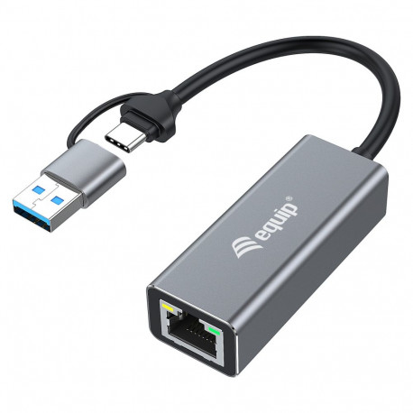 "Equip Adapter USB-C -> RJ45 10/100/1000/2500 Mbps + USB-A"