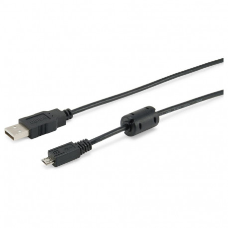 "Equip Kabel USB-A 2.0 -> micro B St/St 1.80m Ferrit schwarz Polybeutel"