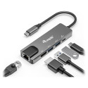 Equip dokkimisjaam USB-C->HDMI.2xUSB3.0.GbE.100WPD 25cm hõbedane