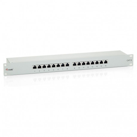 "Equip Patchpanel 16x RJ45 Cat6 19"" FTP 1HE ISO/IEC hellgrau"
