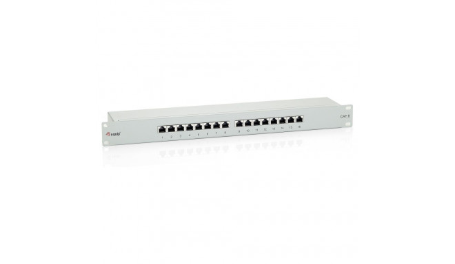Equip 16x RJ45 Cat6 19" FTP 1HE ISO/IEC helehall patch-paneel