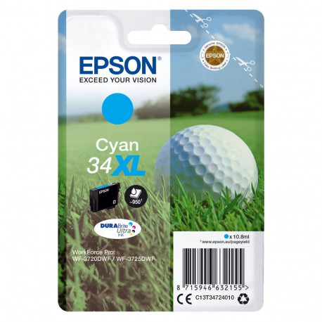 Epson Golf ball 34XL DURABrite Ultra tsüaan tint, üksikpakend