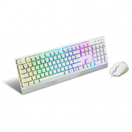 MSI Vigor GK30 COMBO WHITE Keyboard and Mouse Set, Wired, Mouse included, US, White