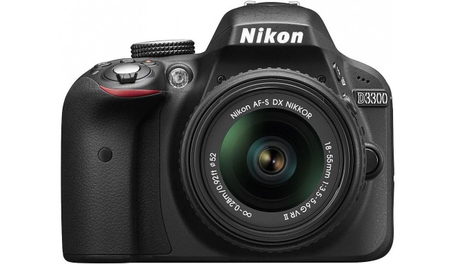Nikon D3300 + 18-55mm VR II komplekts, melns