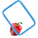 Emsa CLIP & CLOSE food storage container set, 3-piece (transparent/blue, rectangular, 3 containers +