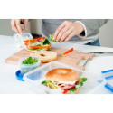 Emsa CLIP & CLOSE food storage container set, 3-piece (transparent/blue, rectangular, 3 containers +