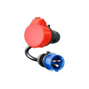 Adapter für Gemini flex 11 kW, CEE rot Drehstrom 16A > CEE blau 16A (schwarz, 30cm)