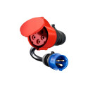 Adapter für Gemini flex 22 kW, CEE rot Drehstrom 32A > CEE blau 16A (schwarz, 30cm)