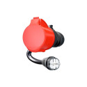 Adapter für Gemini flex 22 kW, CEE rot Drehstrom 32A > Haushaltssteckdose (schwarz, 30cm)
