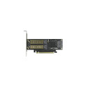 PCIe x16 Karte > 1 x M.2 Key B + 1 x NVMe M.2 Key M + 1 x mSATA