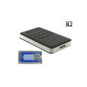 Externes Gehäuse M.2 Key B 42 mm SSD > USB 3.0 Typ Micro-B Buchse (grau/schwarz, mit Verschlüsselung