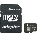 Platinet карта памяти microSD 16GB + SD адаптер + USB адаптер