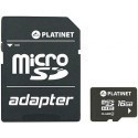 Platinet memory card microSDHC 16GB + adapter + card reader