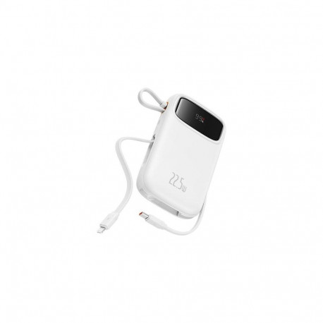 Baseus Qpow2 Dual-Cable Digital Display Fast Charge Power Bank 10000mAh 22.5W Stellar White Lithium 