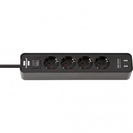 Brennenstuhl Ecolor surge protector power strip 4 sockets 1.5 m black (1153240006)