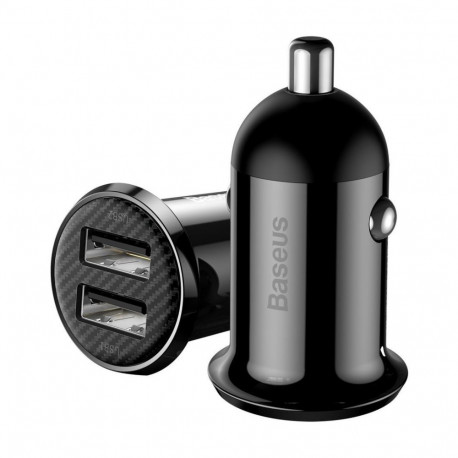 Car Charger 12-24V 2xUSB 4.8A, Black