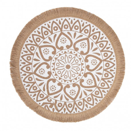 Placemat SOL D41cm, white pattern, mix