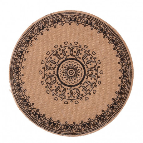 Placemat SUN D38cm, black print, mix