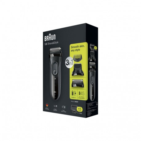Braun Shave&Style Shaver | 3000BT Series 3 | Operating time (max) 45 min | NiMH | Black