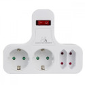 Power socket x4 with switch Maclean MCE224 G