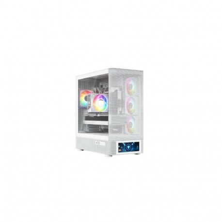 The Modecom Volcano AQ500 ARGB MIDI White is a modern "Aquarium" style PC case desi