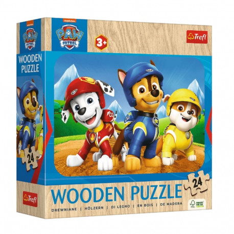 Puzzle - 24 puidust - armas koerte meeskond - Paw Patrol - Trefl 20265