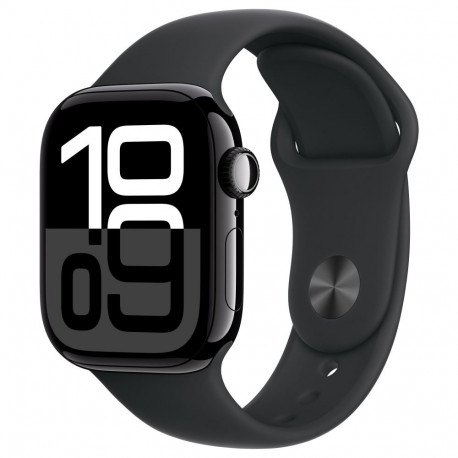 "APPLE Watch Series 10 GPS + Cellular 42mm Jet Black Aluminium Case with Black Sport Band - S/M"