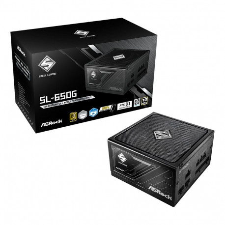 ASRock Steel Legend SL-650G 650W ATX 80+ Gold must jaemüügipakend